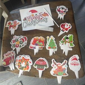 Christmas Themed Cupcake Toppers 72 pieces